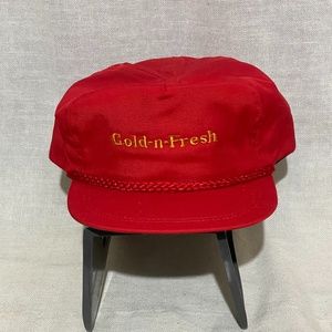 Super FRESH Red Snapback Flat Bill VINTAGE unisex Red Gold-N-Fresh Hat